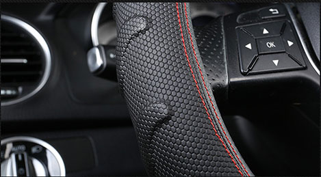 Wear-Resistant Leather Steering Wheel